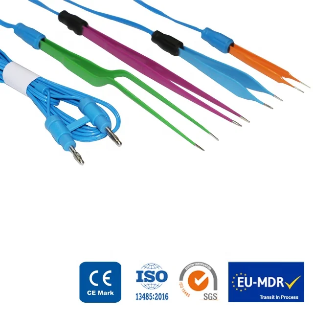 Hot sales 2023 Electro Surgical Instruments Single Use Bipolar Forceps Straight 200mm 1mm Valleylab Plug with cord cable