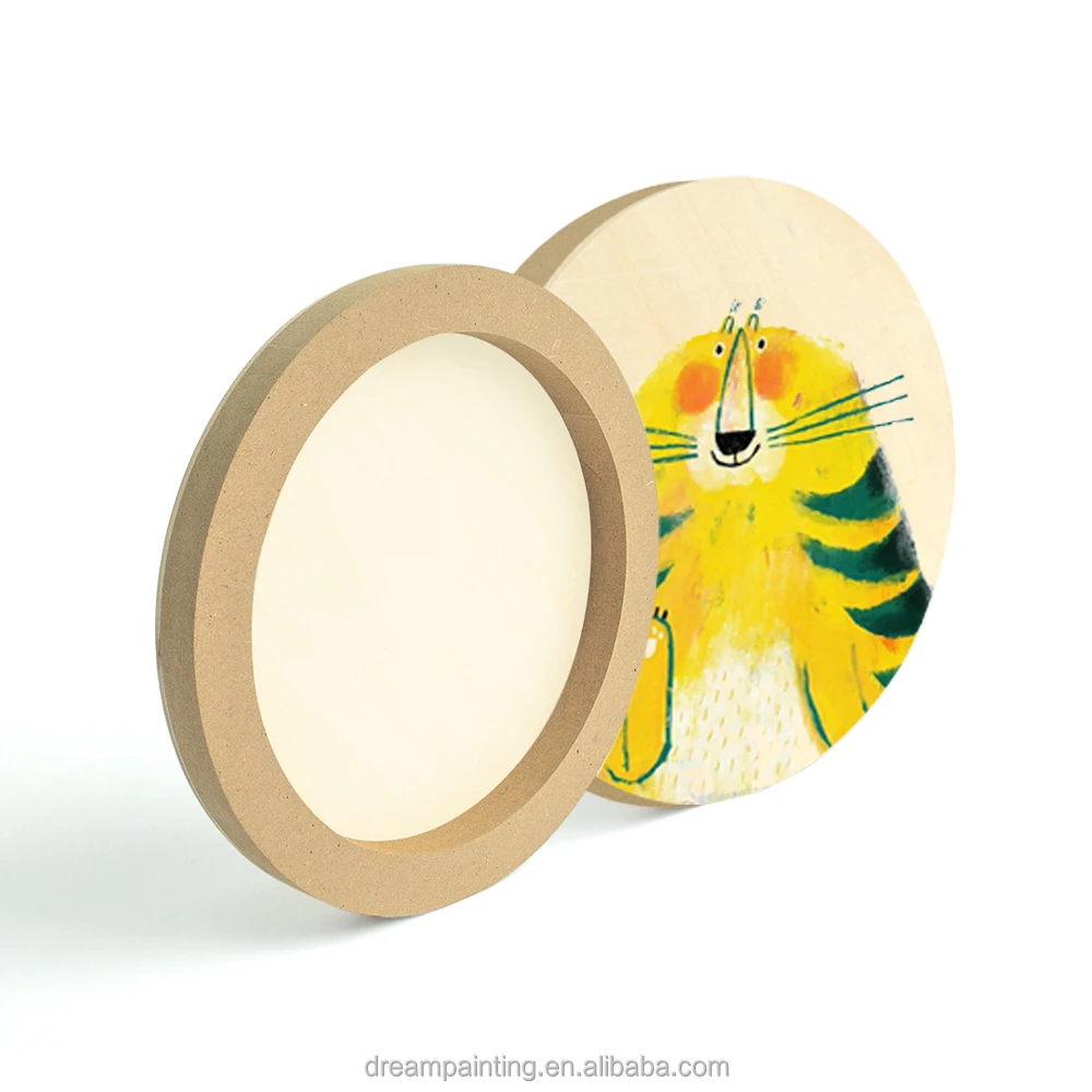 20CM Diameter Wooden Art Panel Round Unfinished Wooden Canvas Painting Board Blank DIY Crafts Wooden Tray