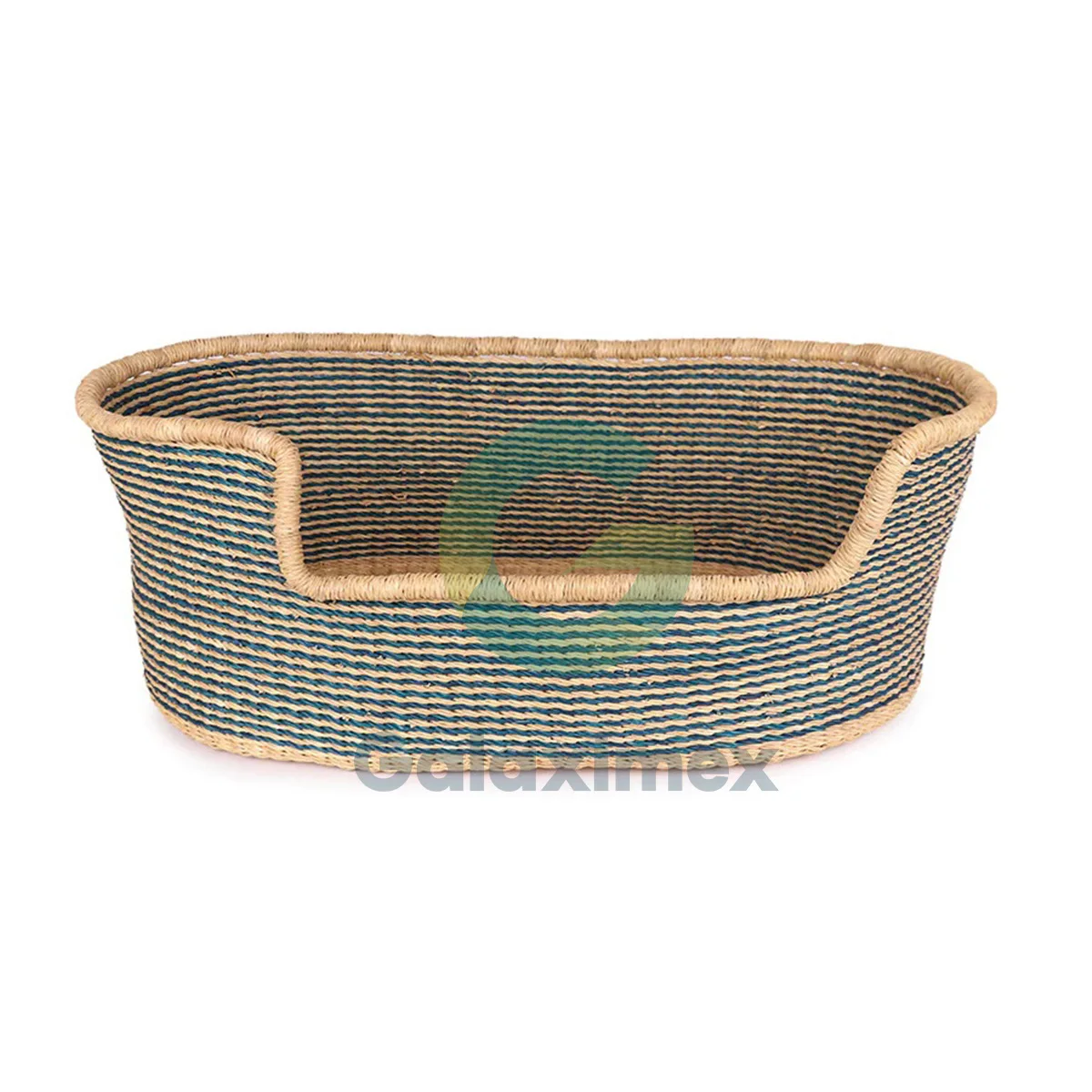 Woven Seagrass Dog Bed w/ Cream Polyester Cushion by Galaxy Handicraft manufacturer