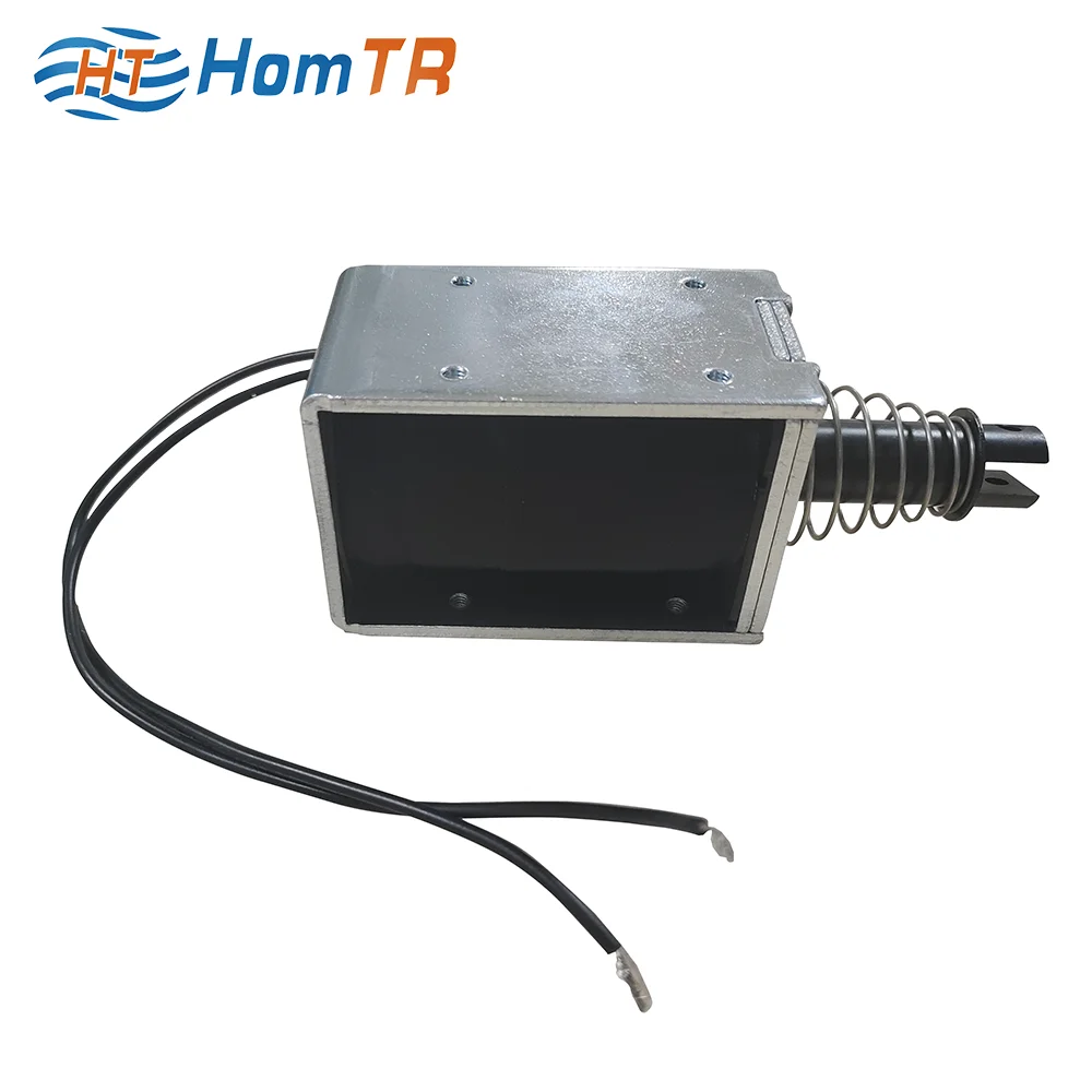 HomTR DC12V 1.081A 13W Duty Cycle 100% 10mm Stroke Diameter 15mm Pull Push Electromagnetic Solenoid