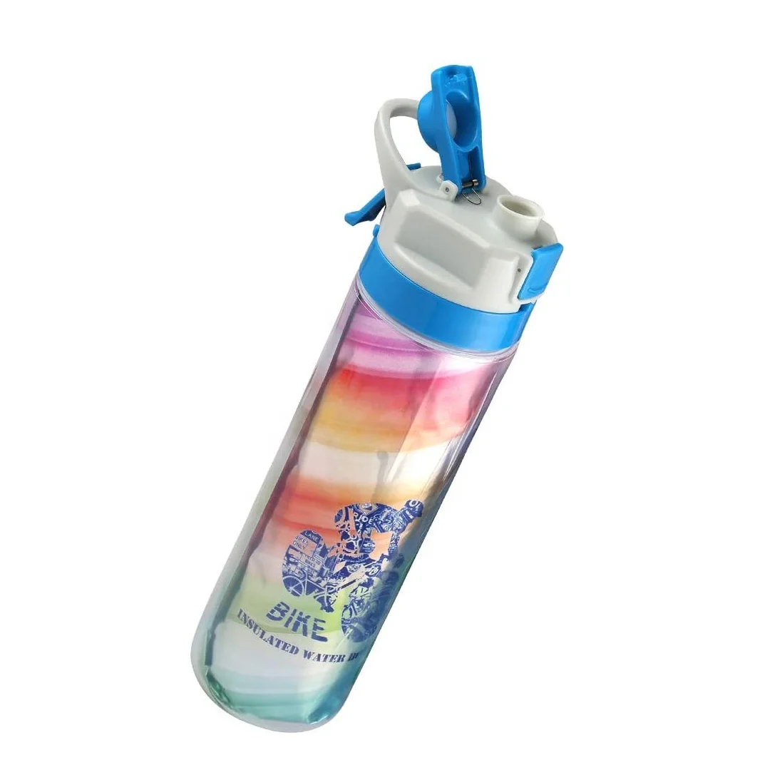 New Design BPA Free 550ml Plastic Misting Water Bottle 2-in-1 Mist and Sip Function With No Leak Pull Top Spout