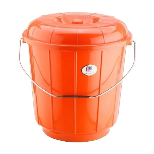 New 25 Ltr Food Grade PP Plastic Bucket with Steel Handle round Multipurpose Outdoor Cleaning Basin Includes Lid 5 Ltr Basket