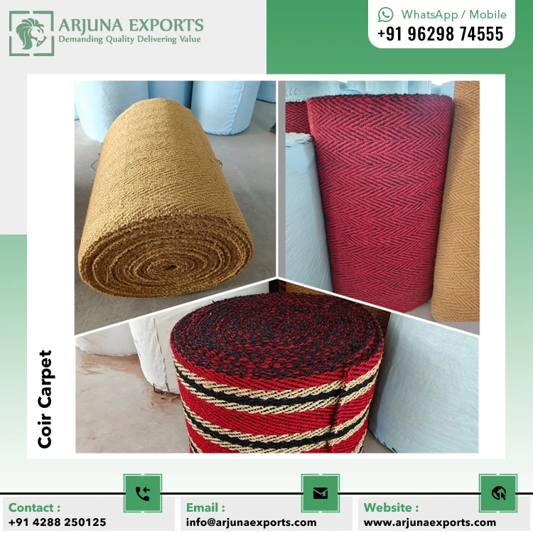 Leading Manufacturer of Eco Friendly and Bio Degradable Coir Fiber Natural Carpet Roll for Bulk Buyers