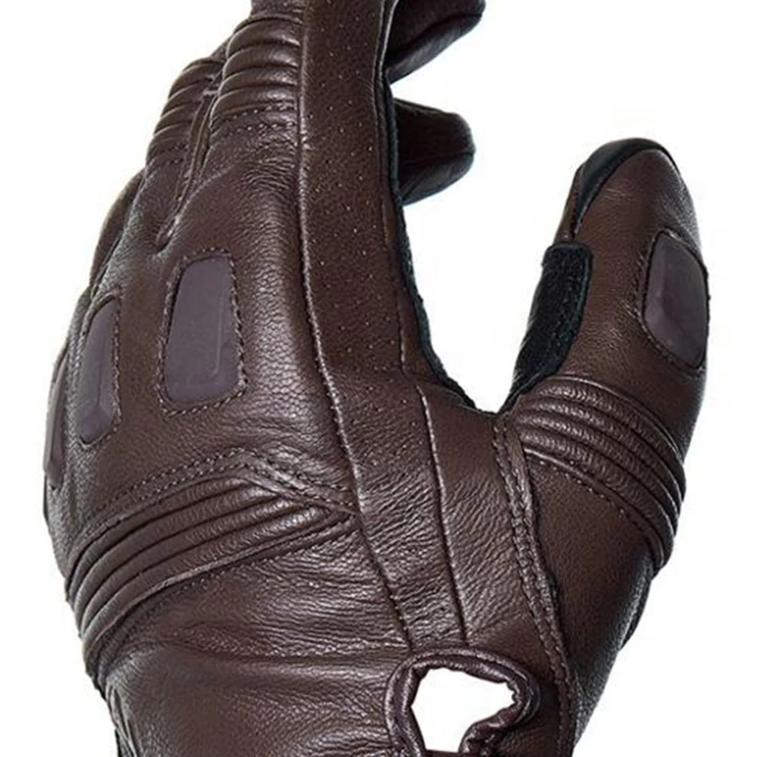 Gold and brown leather working gloves True Fit Cowhide and Spandex Full Finger Mechanics Gloves with Elastic Hook and Loop Cuff