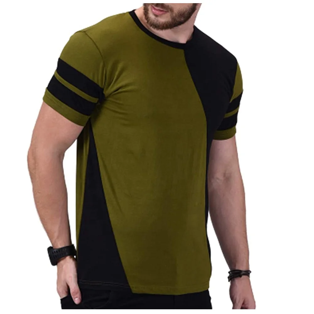Футболки Летние тяжелые чистые хлопковые однотонные мужские футболки с коротким рукавом 280gsm 100% хлопок