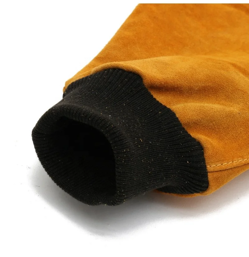 2022 Protective Heat Resistant Welding Sleeve Long Split Button Leather Arm Guard