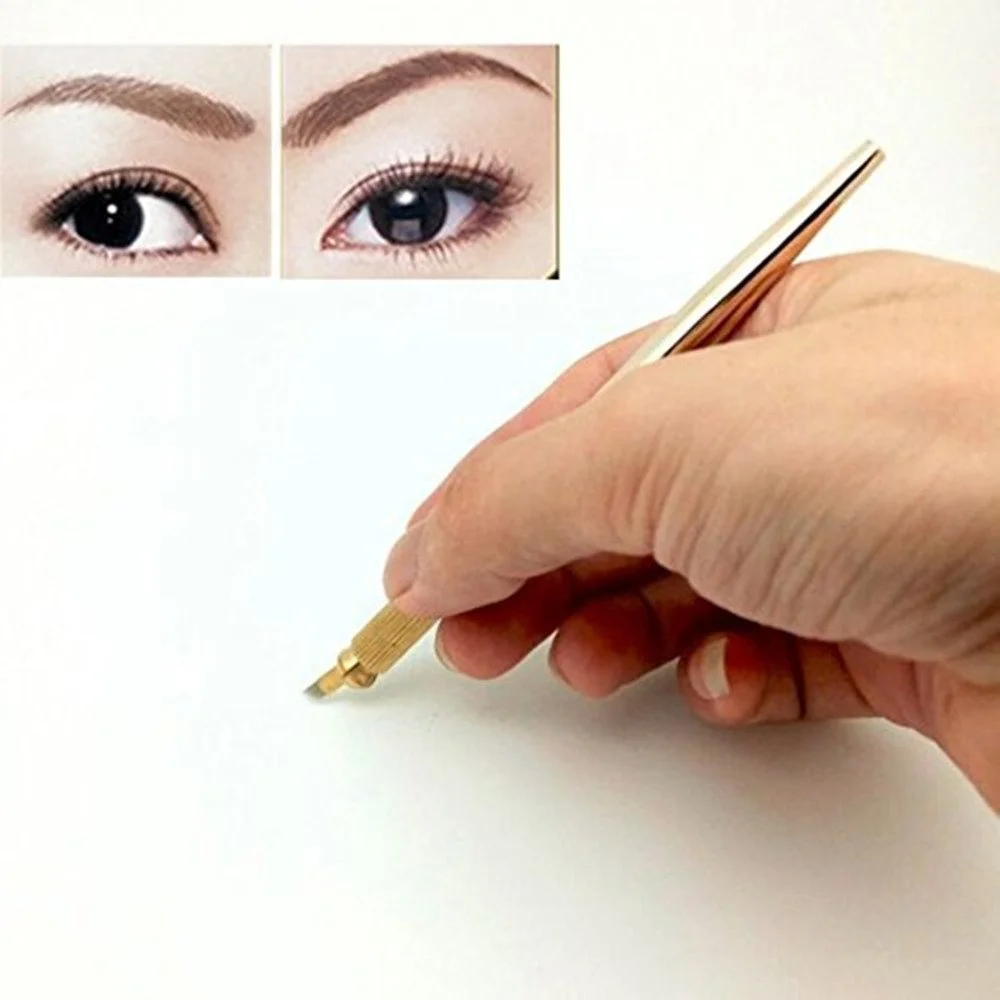 Ручки Microblading одноразовые алюминиевые ручки для перманентного макияжа бровей