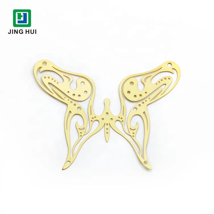 Creative Gifts Collection Insect Butterfly Etched Hollow Out Metal Brass Bookmark With Custom Backing Card