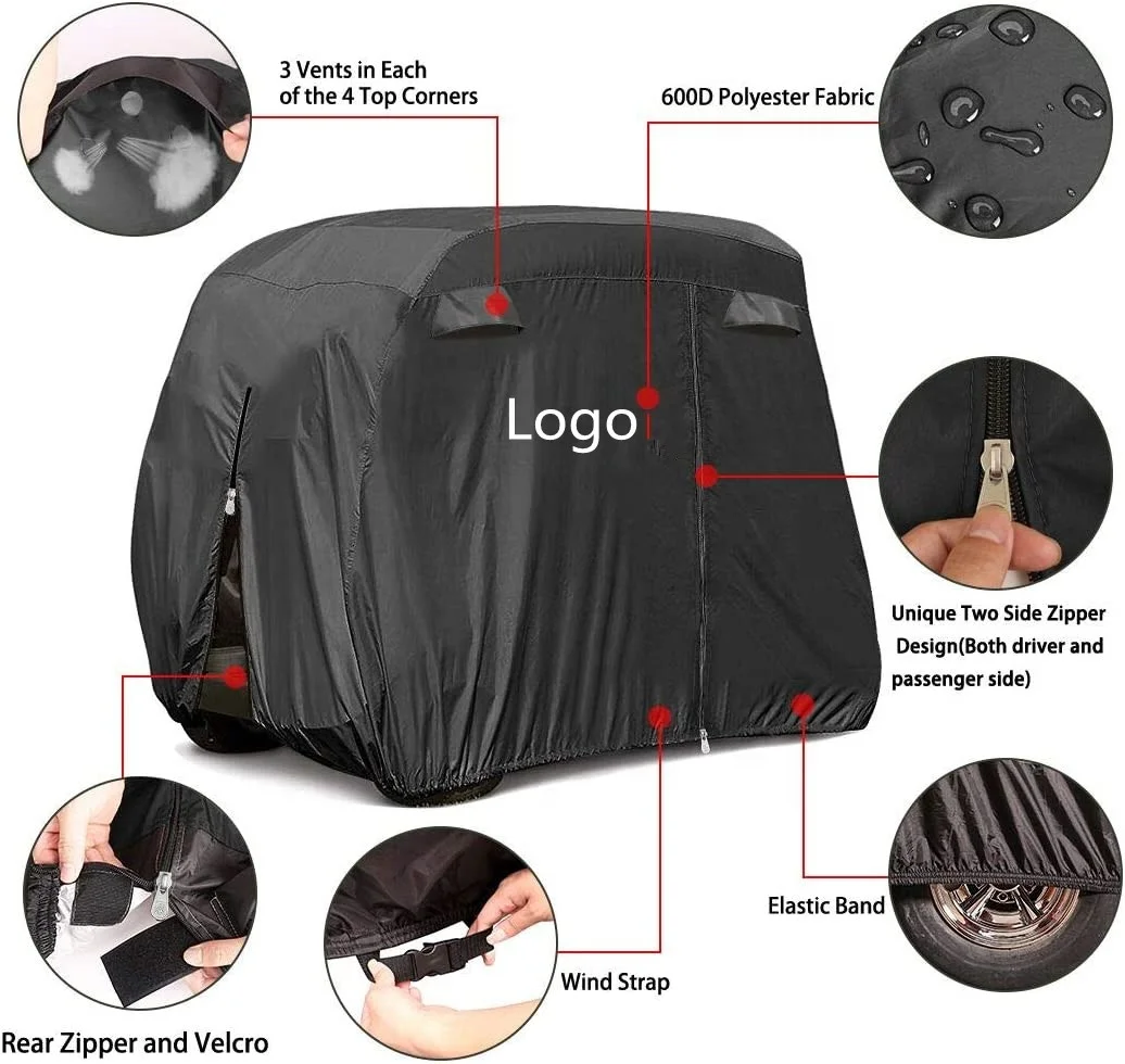 Outdoor Waterproof Sunproof Dust - Proof Golf Cart Seat Rain Cover 600D