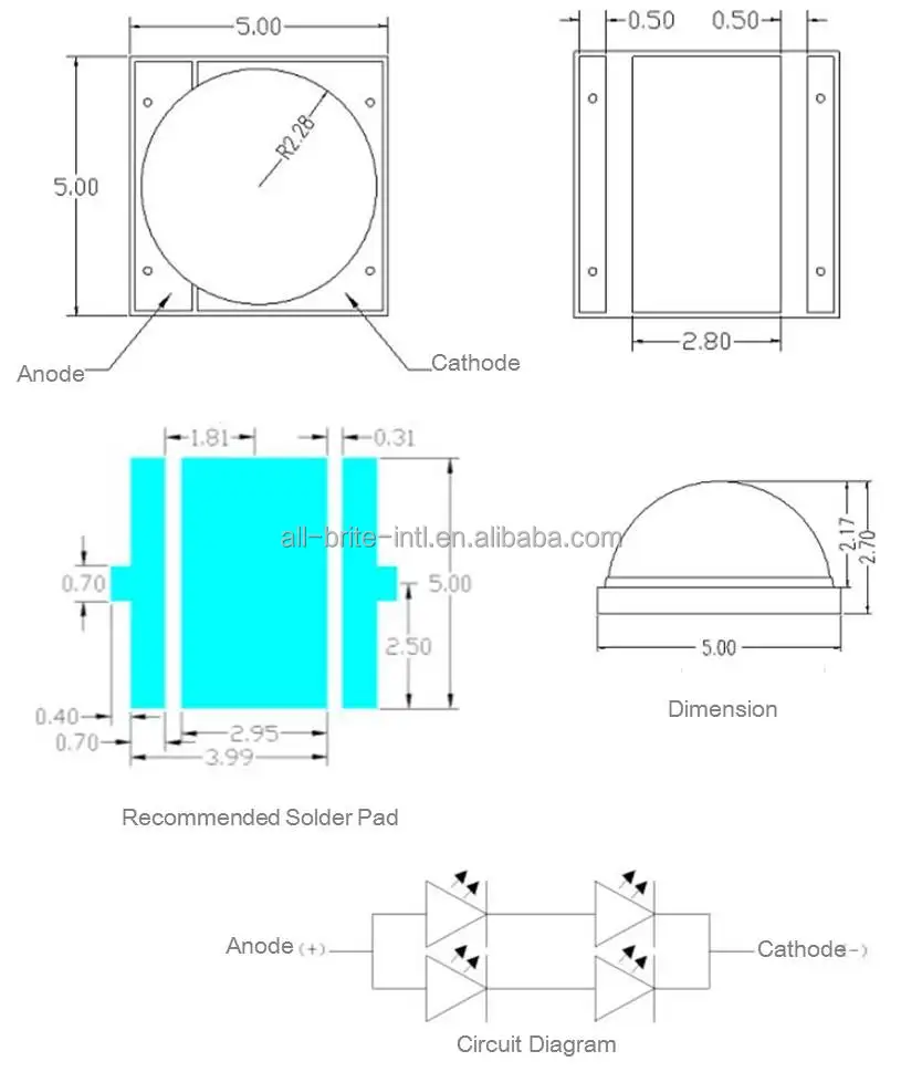 5050 6565 smd 10 вт uv 390nm 395nm 400nm высокомощный ультрафиолетовый светодиод