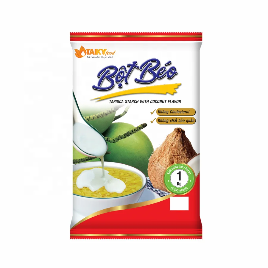 Высококачественный крахмал тай-ККИ с кокосовым вкусом (красный) бот-бот 1 кг оптовая цена мука тапиоки произведенная во Вьетнаме