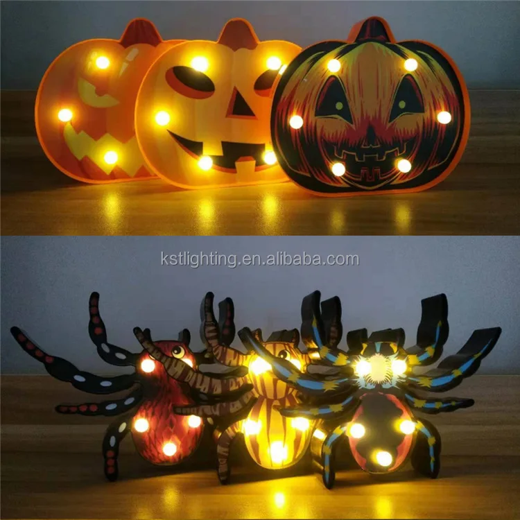 Wholesale directly new product battery operated Halloween holiday pumpkin spider bat spider night light lamp