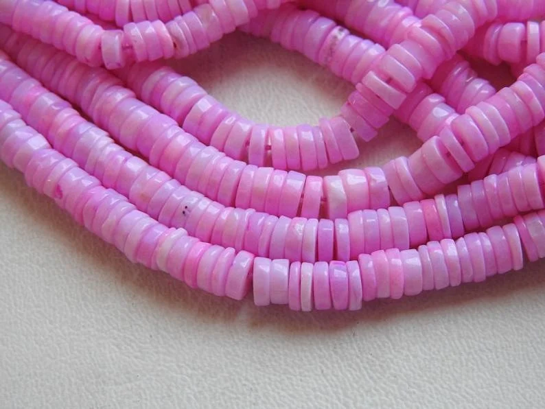 Pink Opal Smooth Heishi Tyre Beads Treated Wholesale Price New Arrival