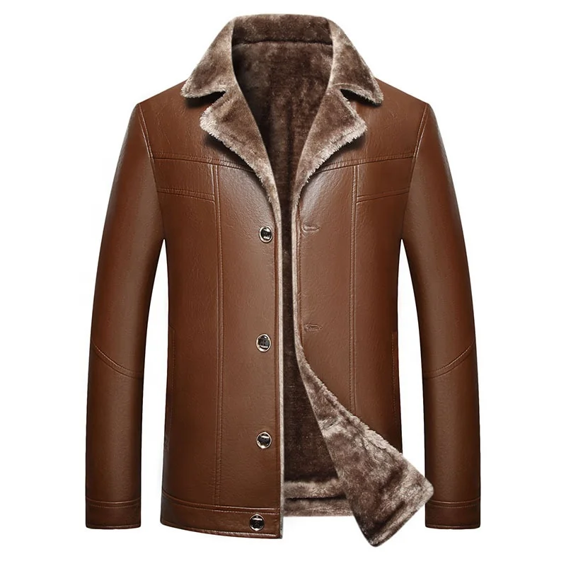 Хорошее качество кожаное пальто на заказ теплые меховые кожаные мужские зимние куртки