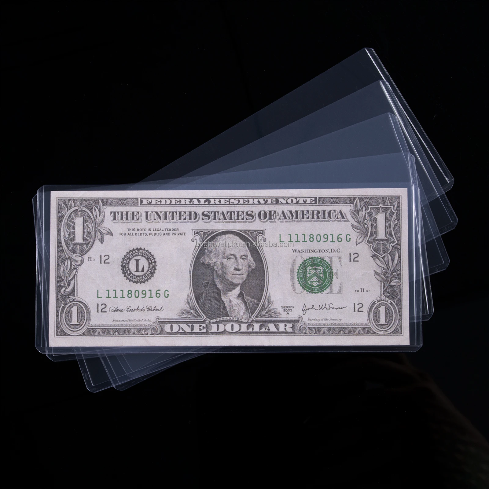 Currency Dollar Bill Holders Plastic Currency PVC Protectors for Regular Bills Money Banknotes Currency Toploader
