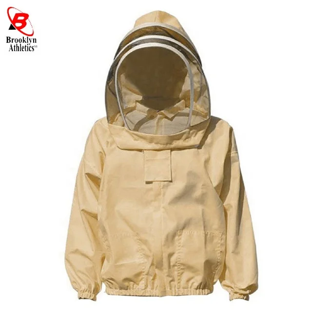 Professional Beekeeper Jacket Premium Breathable Cotton Coverall with round Veil Protective Work Clothing Safety Suit