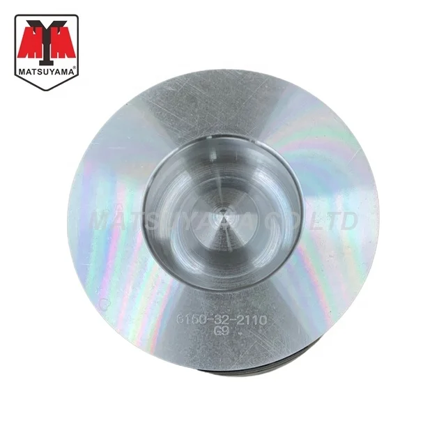 OEM 6150-32-2110 Piston Kit for Komatsu 6D125E-2 Diesel Engine Aluminum Piston 6150322110