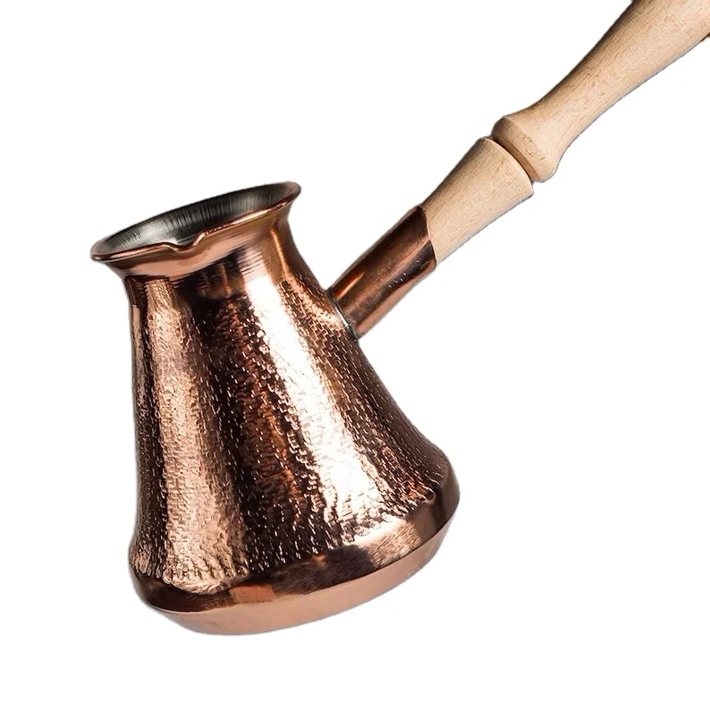 Pure Copper Handmade Turkish Coffee Pot Antique Turkish Copper Tea Pot With Wooden Handle