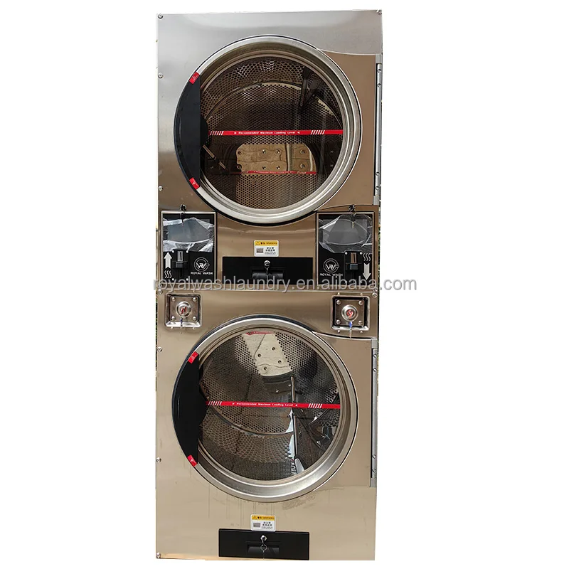 16kg/22kg Fully Automatic Stack Tumble Dryer Commercial Laundry Equipment for Laundromat/Hospital /School Hotel 5 Years Warranty