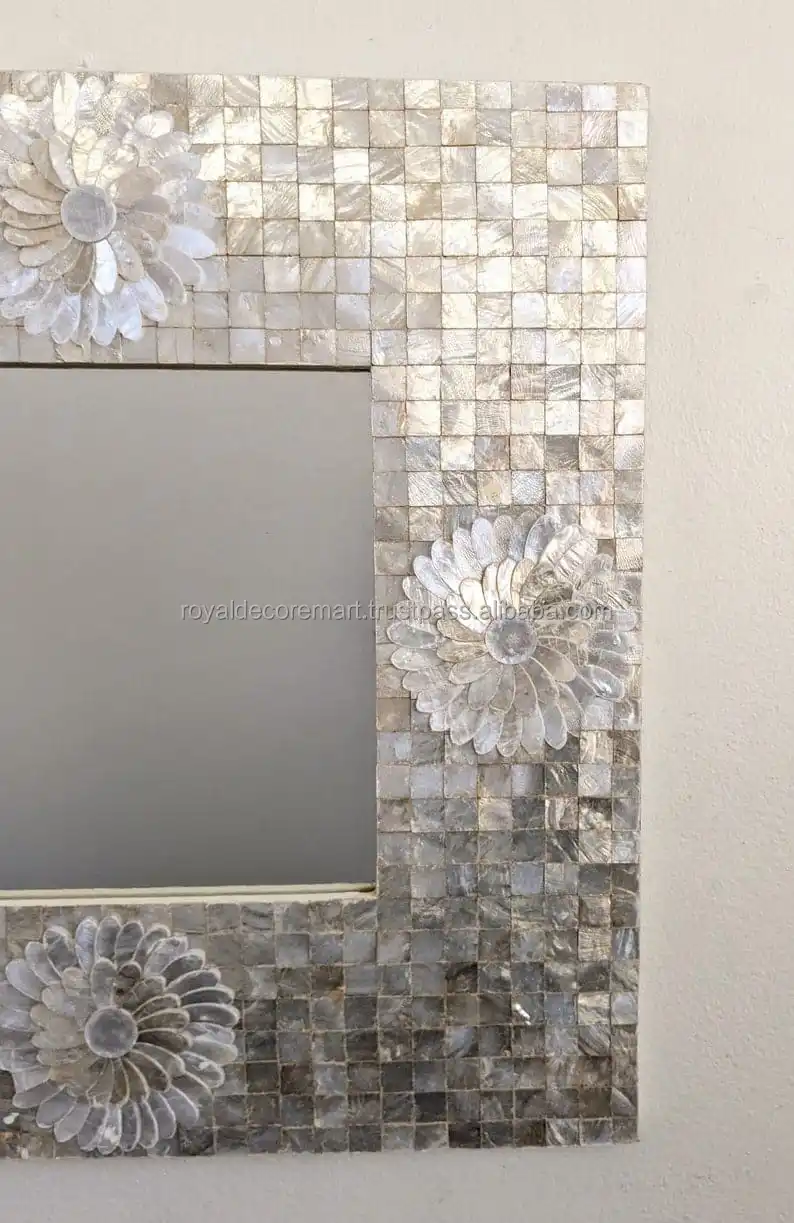 Premium Quality  Mother of Pearl Mirror Frame Wall Decorative Bone Inlay Mirror Frame For Wall Art By Royal Decore Mart
