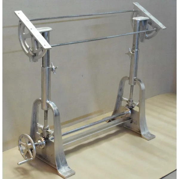 Vintage Industrial Metal  Nickel Chrome Plated Hand lifting Writing Drawing Engineer Draughtsman Painting  Drafting Table