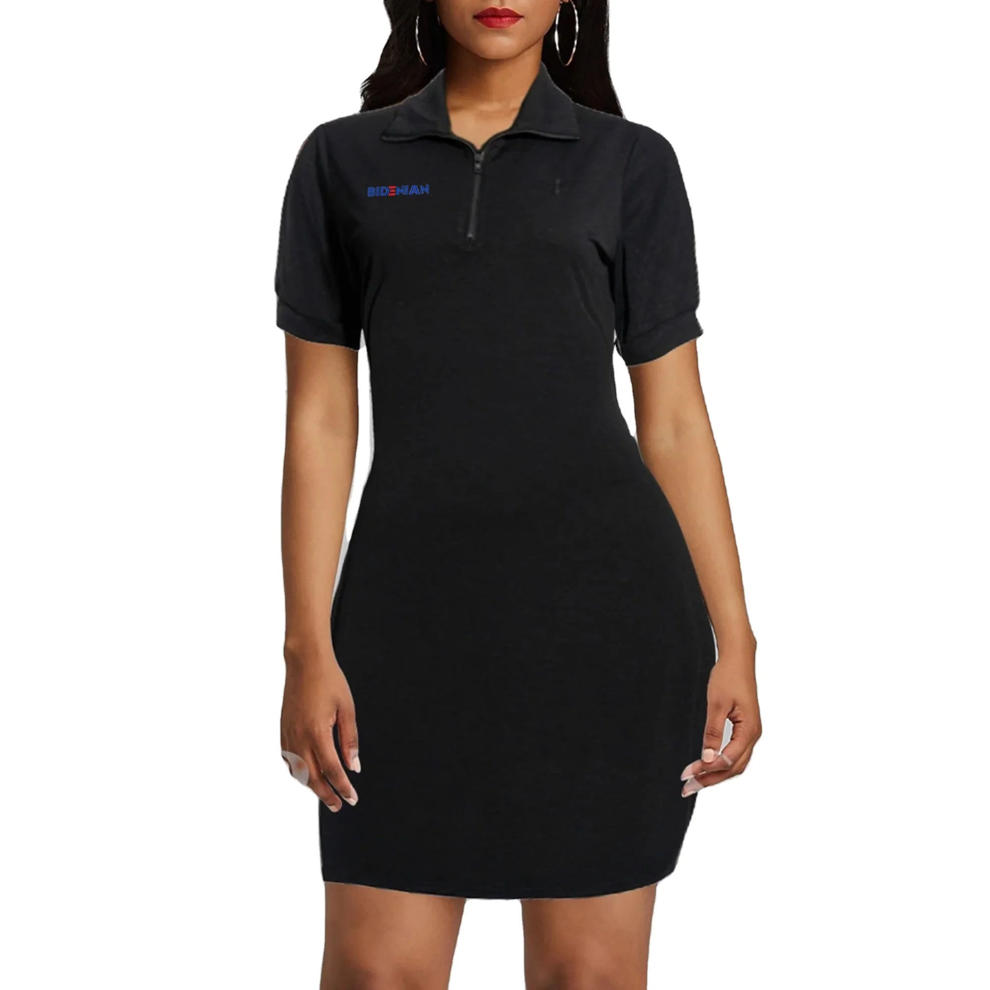 
Fat Melting Sporting Gown Collar Shaper Dress- Black 