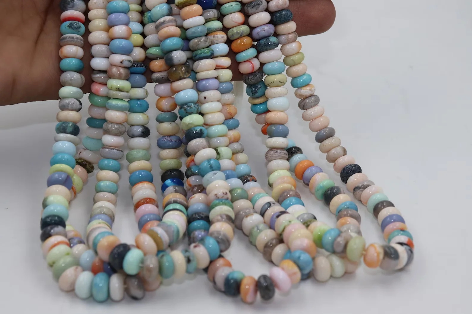 New Arrival Candy Opal Smooth Rondelle Shape Beads 7 MM Mix Gemstone Beads for Jewelry Craft