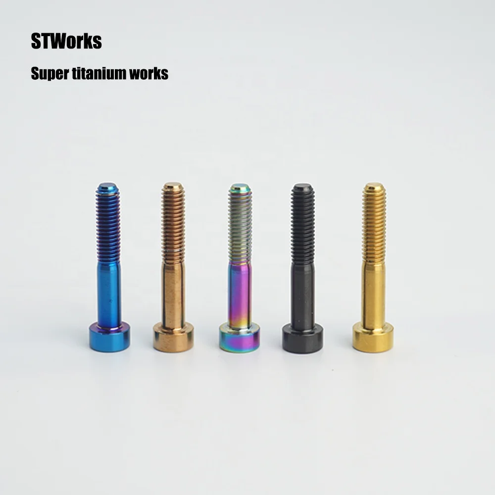 TC4 titanium alloy screw M5 vertical cover screw mountain bike road bike bowl set cover screw