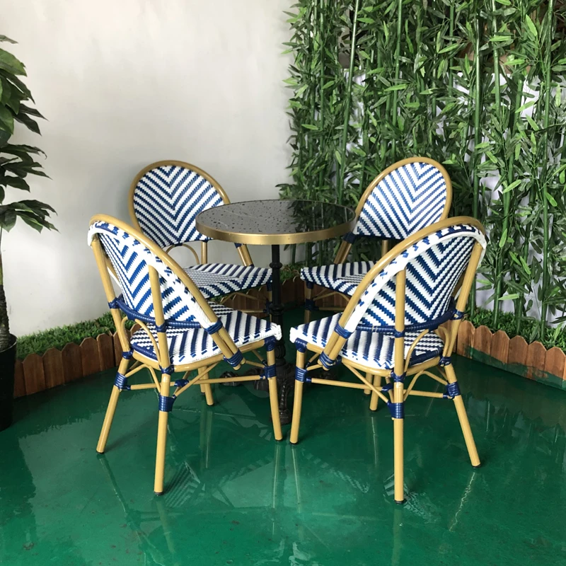 Modern Outdoor Garden Furniture Restaurant Chair Cheap Plastic Outdoor 4 Chairs And Round Table Frame Aluminum Furniture