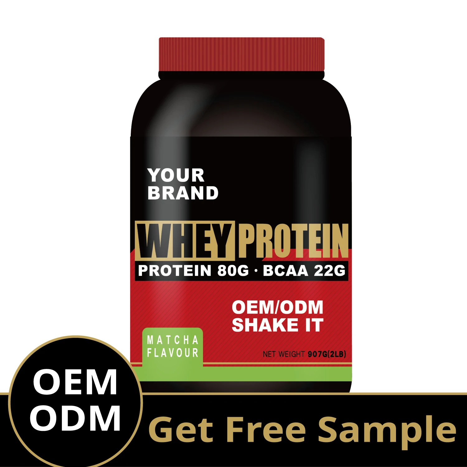 Customize whey protein powder 100% whey matcha Flavor 2LB