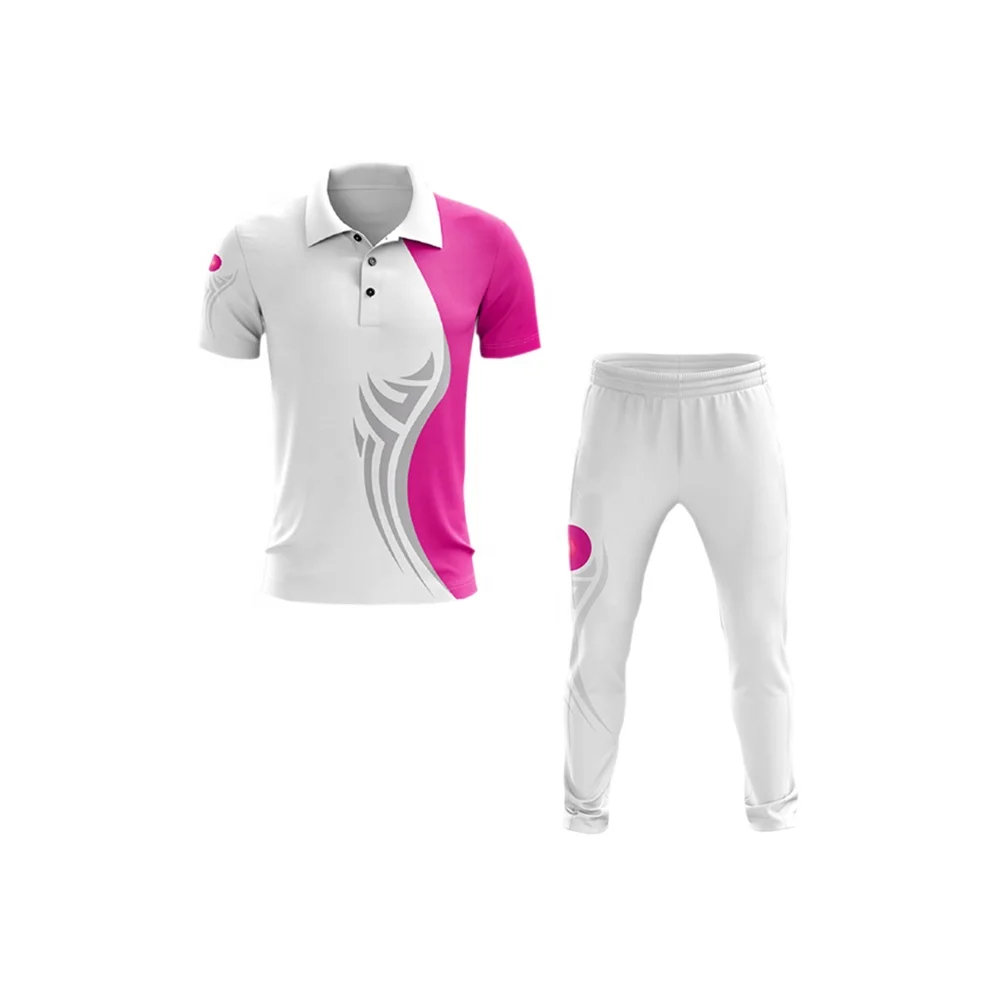 Custom full sublimation button sport t-shirts cricket uniform New Breathable Team Cricket Jersey Design Sport Jersey