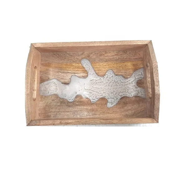 Прямой из Индии лучший новый дизайн деревянный поднос для кофейного столика высококачественные Декоративные Деревянные Подносы ручной работы