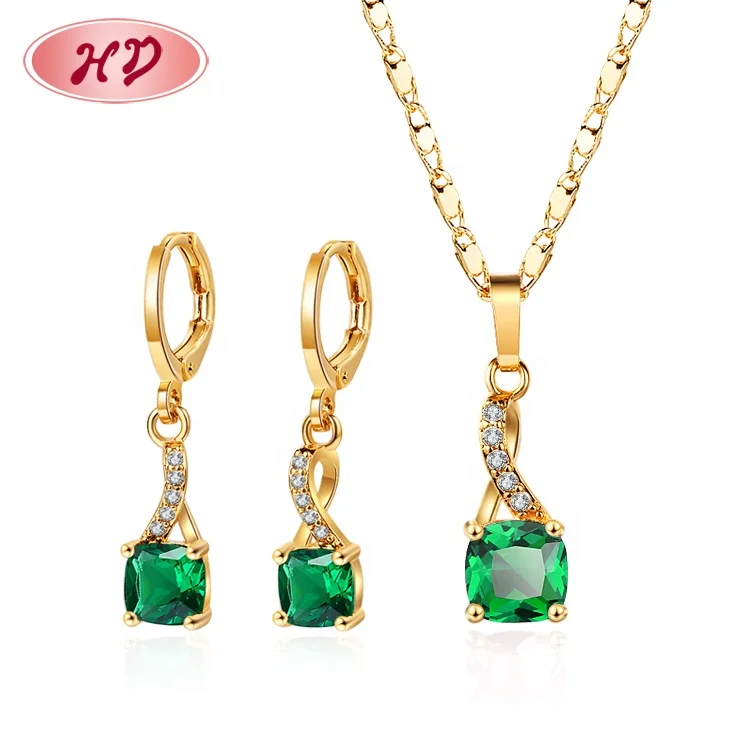MATURE WOMEN LOVE fashionable aretes minimalista stone gold plated wedding party gift cubic zirconia jewelry sets in bulk