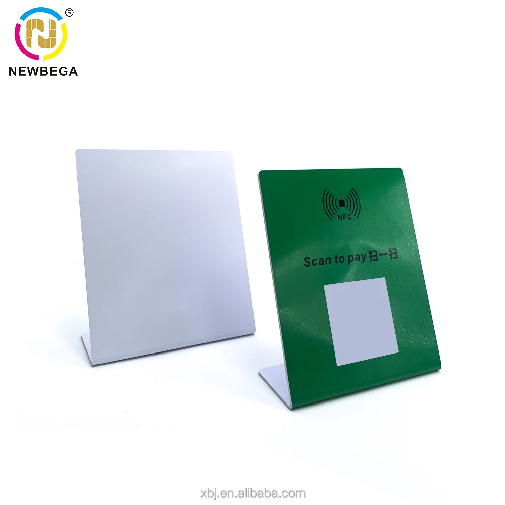 Custom Logo RFID Smart Table Menu Tent PVC Restaurant Menu Card Holder stand with NFC Chip Menu Holder For Phone