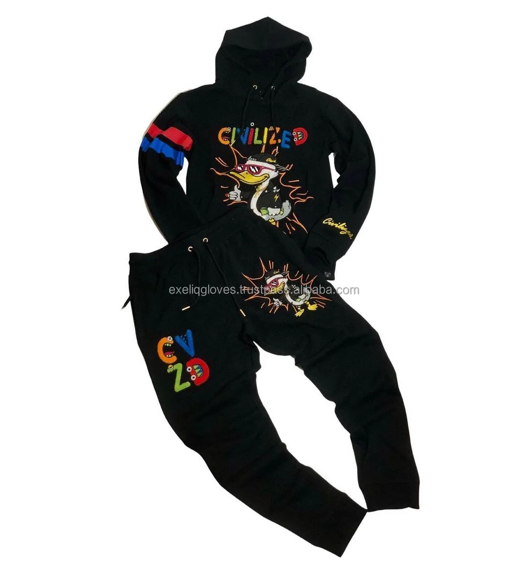 Wholesale Cheap Custom tracksuits High Quality Street wear 2021 New Design men tracksuit Street Wear Thick Chenille Patch Set