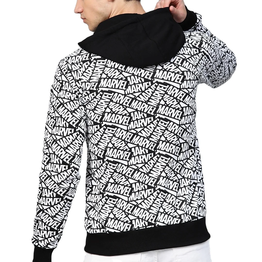 Mens All over Printed Hoodie Full Sleeve Fleece Hoodie Kangaroo Pocket Customization Printed embroidered Hoodies Manufacturer