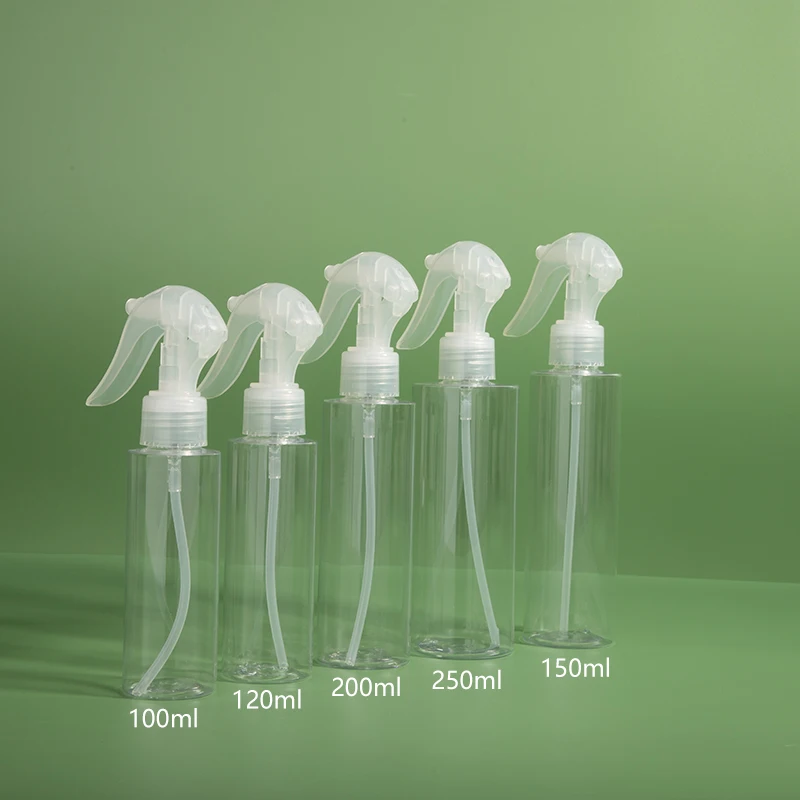 100ml 120ml 150ml 200ml 250ml Empty Plastic Mist Spray Bottles Refillable PET Plastic Trigger Spray Bottle