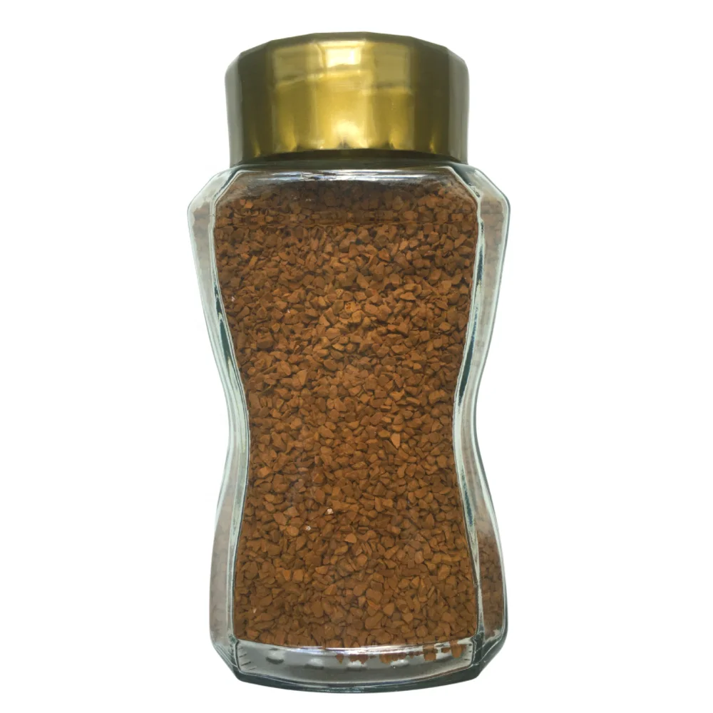 Best coffee Provided by Volcafe Blend of Robusta & Arabica good body freeze dried coffee bulk Glass Jar Private Label Packaging