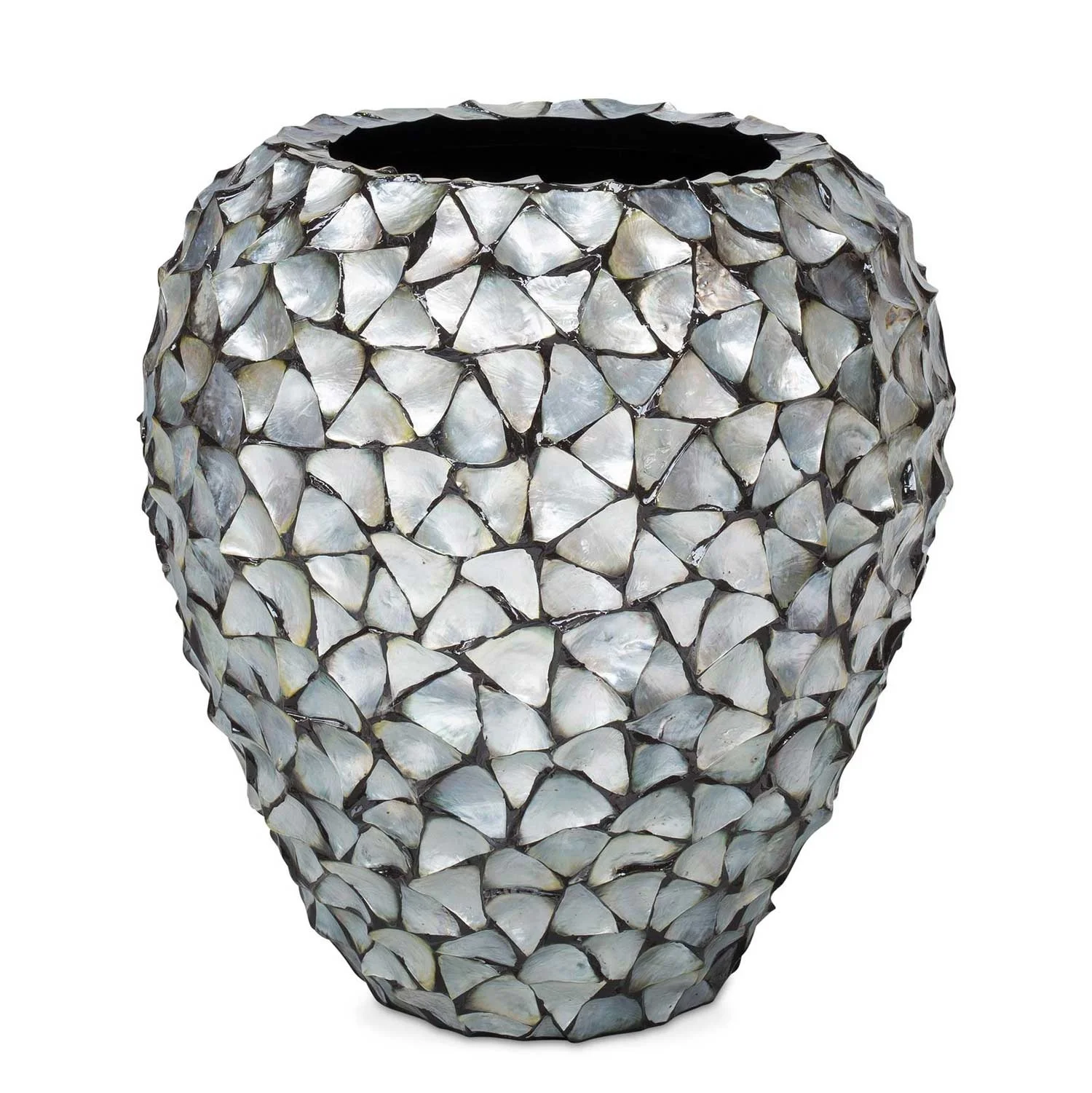 Handicraft Hot selling Mother of pearl Decorative Vase Handmade Mother of pearl Shell Vase White Seashell Vase Netherlands (10000010991076)