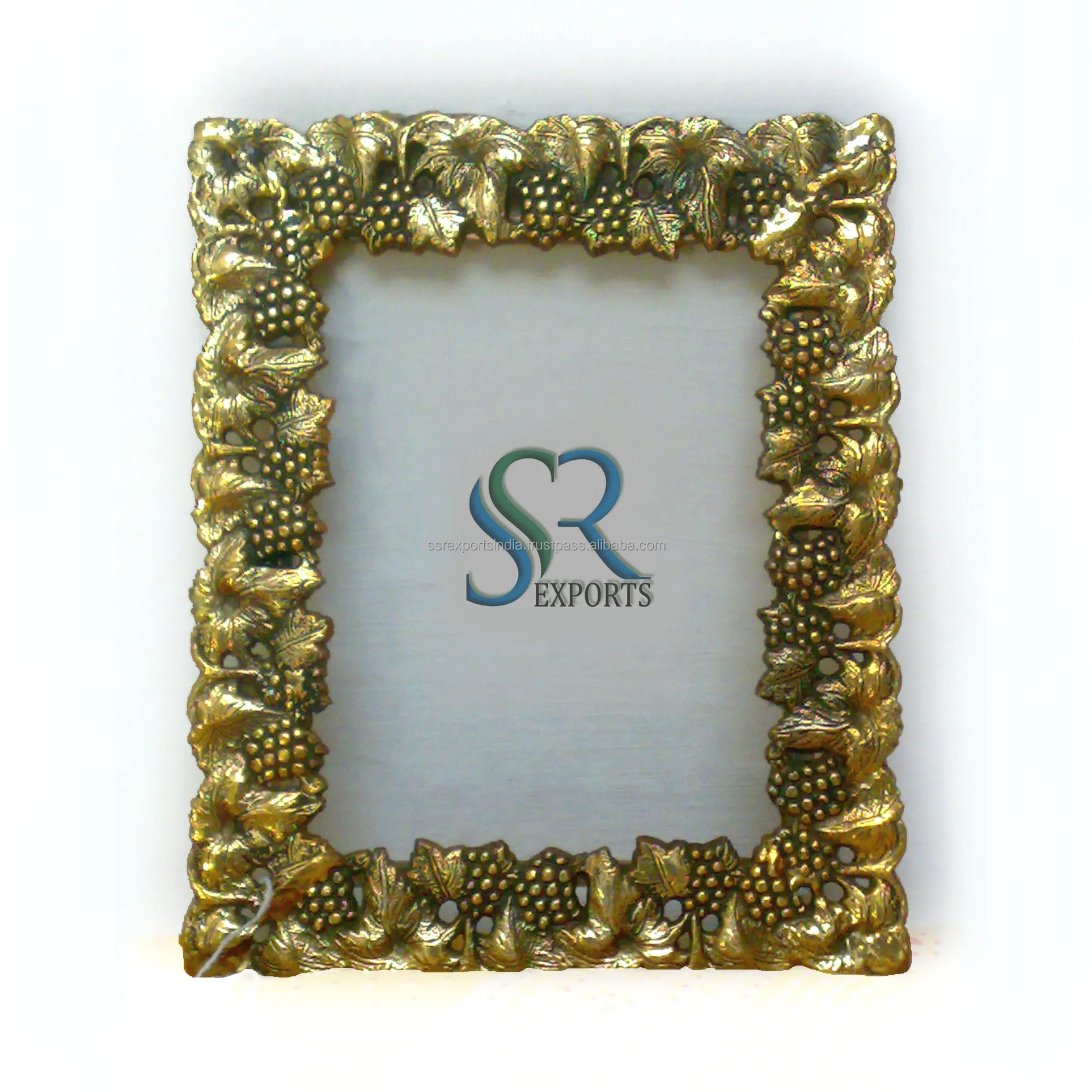 Customizable Dusty Rose Bobbin Tabletop Metal Picture Frames Iron Wall Art Decorative Bead Edge Wood Photo Frame Wholesale