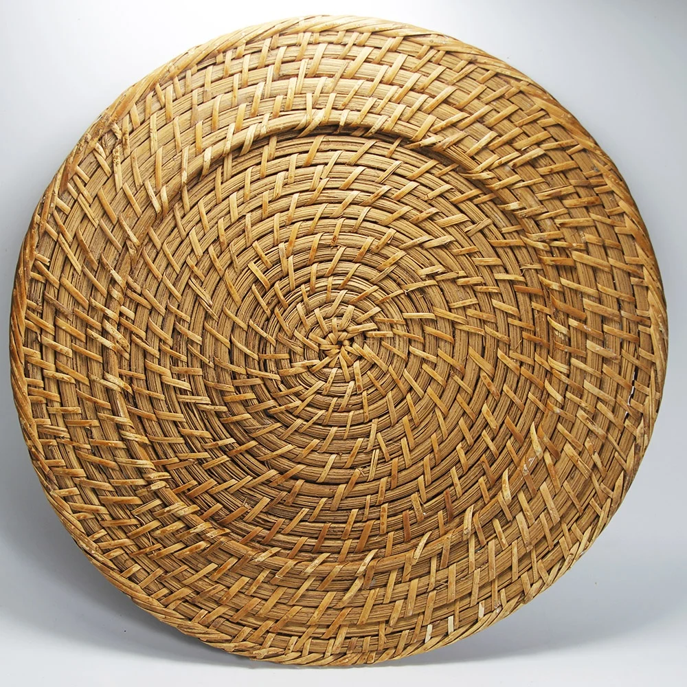 Ready To Ship Waterproof Washable Rattan Plate Chargers Chargers For Dinner Plates Made In Vietnam