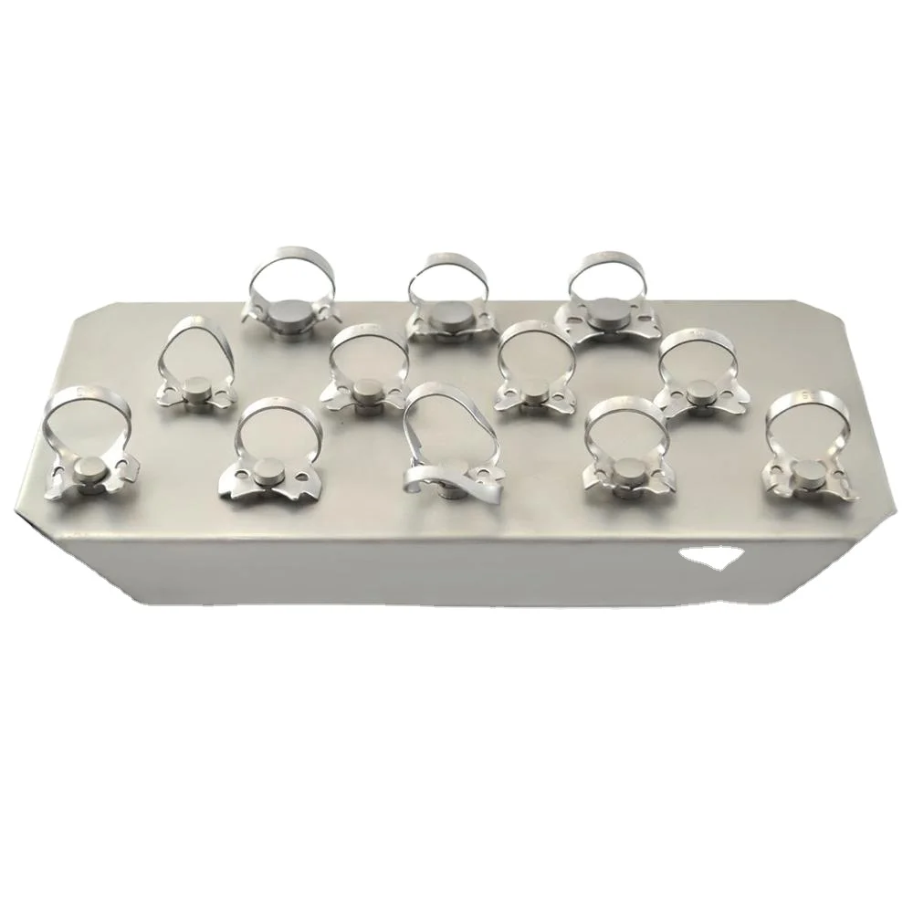 Dental Rubber Dam Clamps Restorative Instruments Holder Set Of 12 Endodontic Lab CE