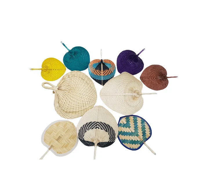 Vietnam Hot Sale Palm-Leaf Fan 30cm 35cm 40cm Bamboo Raffia Fans for Summer for Camping Hiking Home Party Wedding Decor Gifts