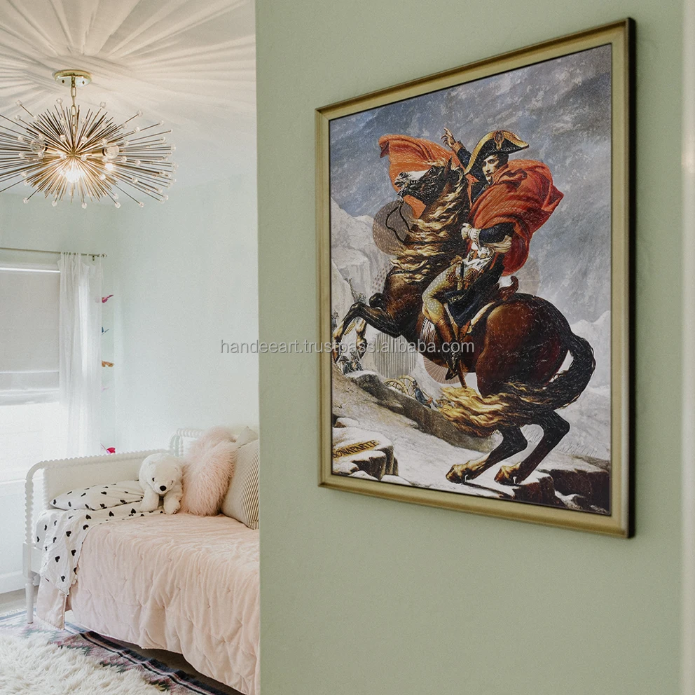 Top View Reproduce hand painted wall art Napoleon Bonaparte on his horse for living room