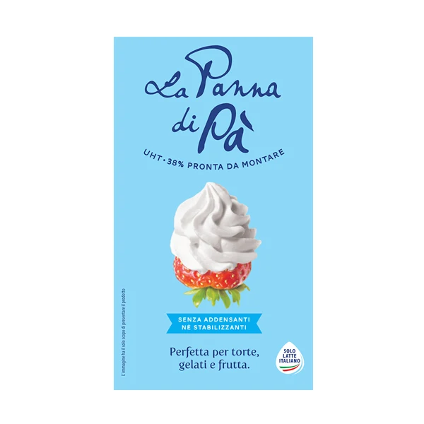 High quality Italian  La panna di Pa Whipping Pure Cream Max White Heavy 38% fat Cattle brick 1L for HORECA and shop