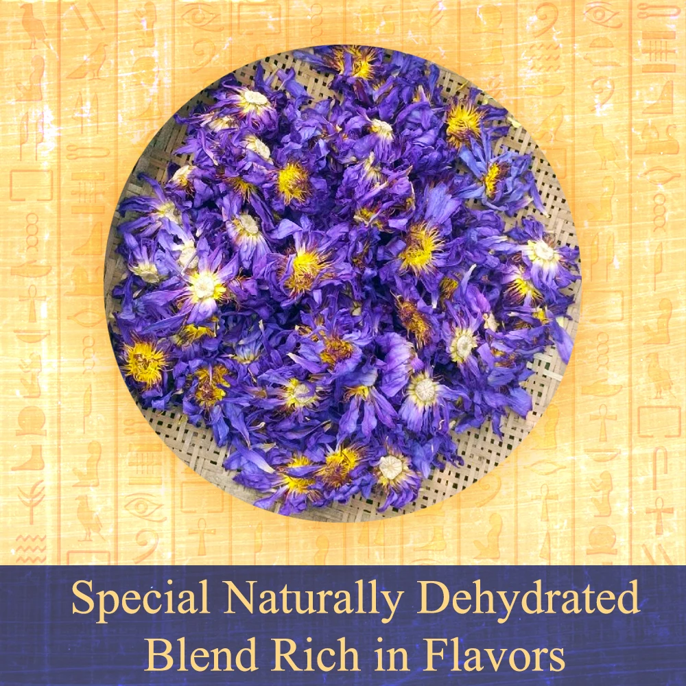 Premium Egyptian Blue Lotus Petals + Pollen Organic Dried Herb Natural Edible Flowers Herbal Tea Relaxation & Improved Sleep
