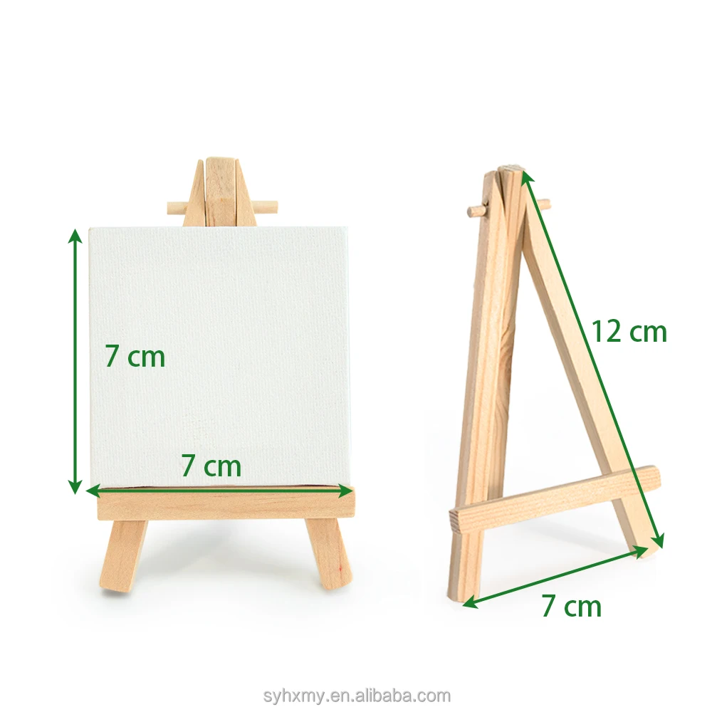 Mini Canvases with Easel Sets for Painting, 7x7cm Art Canvases Painting Kit for Kids Teenagers Acrylic Pouring Oil Water Color
