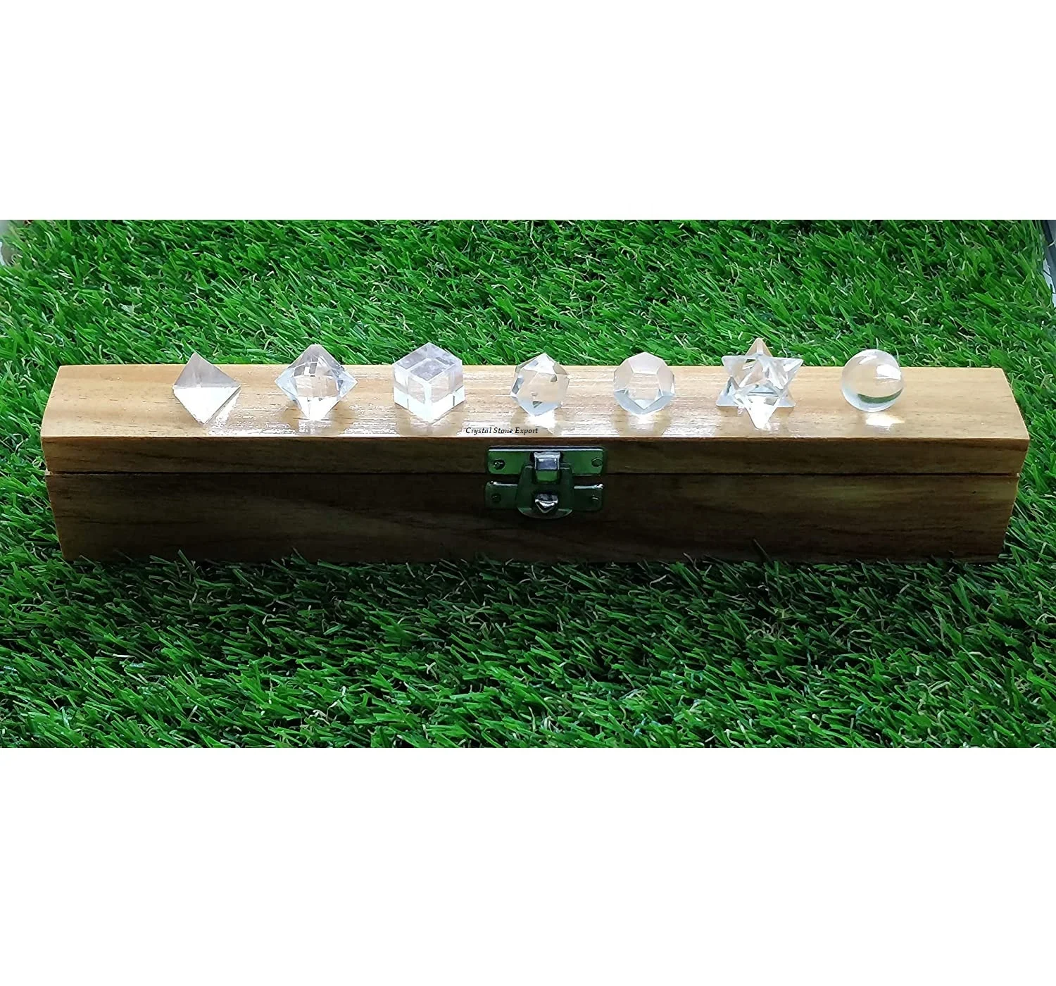 Natural Clear Quartz Crystal Geometry Set Chakra Sacred Geometry Set