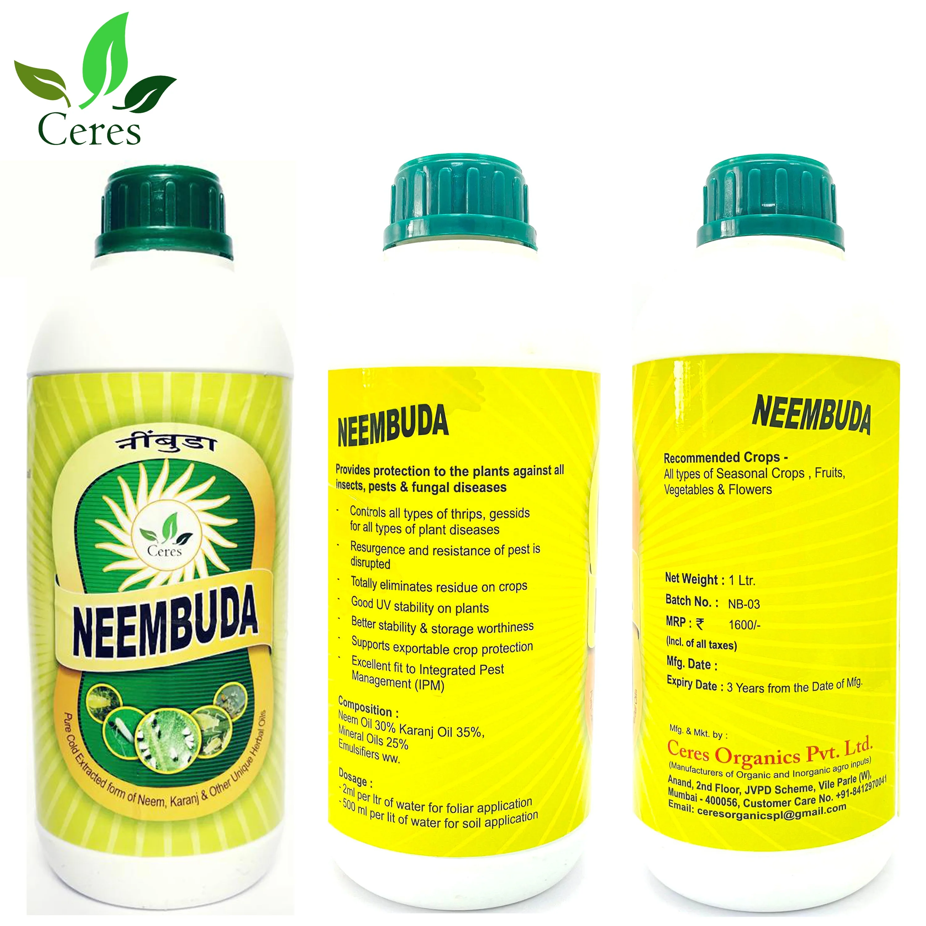Premium quality organic Neem based Neembuda agro chemicals and pesticides manufacturers from India at affordable prices
