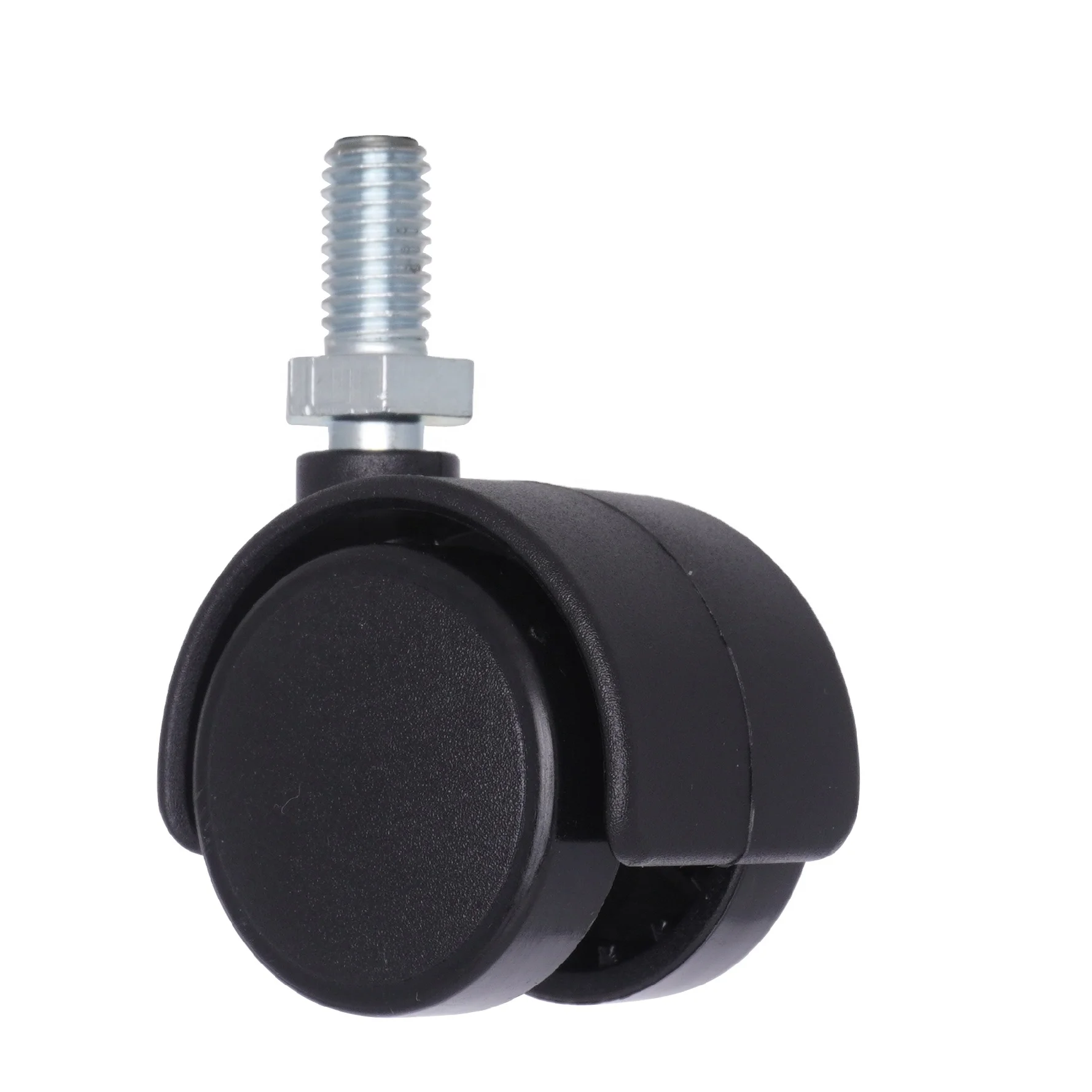 30mm Twin Caster Nylon Swivel Furniture Wheels With M8 Stem Screw